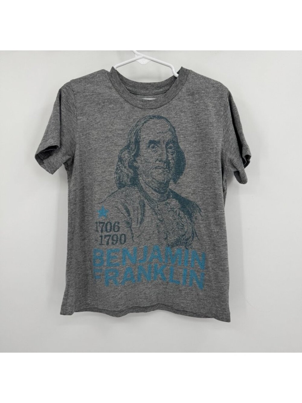 Peek Kids Boy's Benjamin Franklin Short Sleeve Tee XS/4-5 T-Shirt Tell Teach Inv